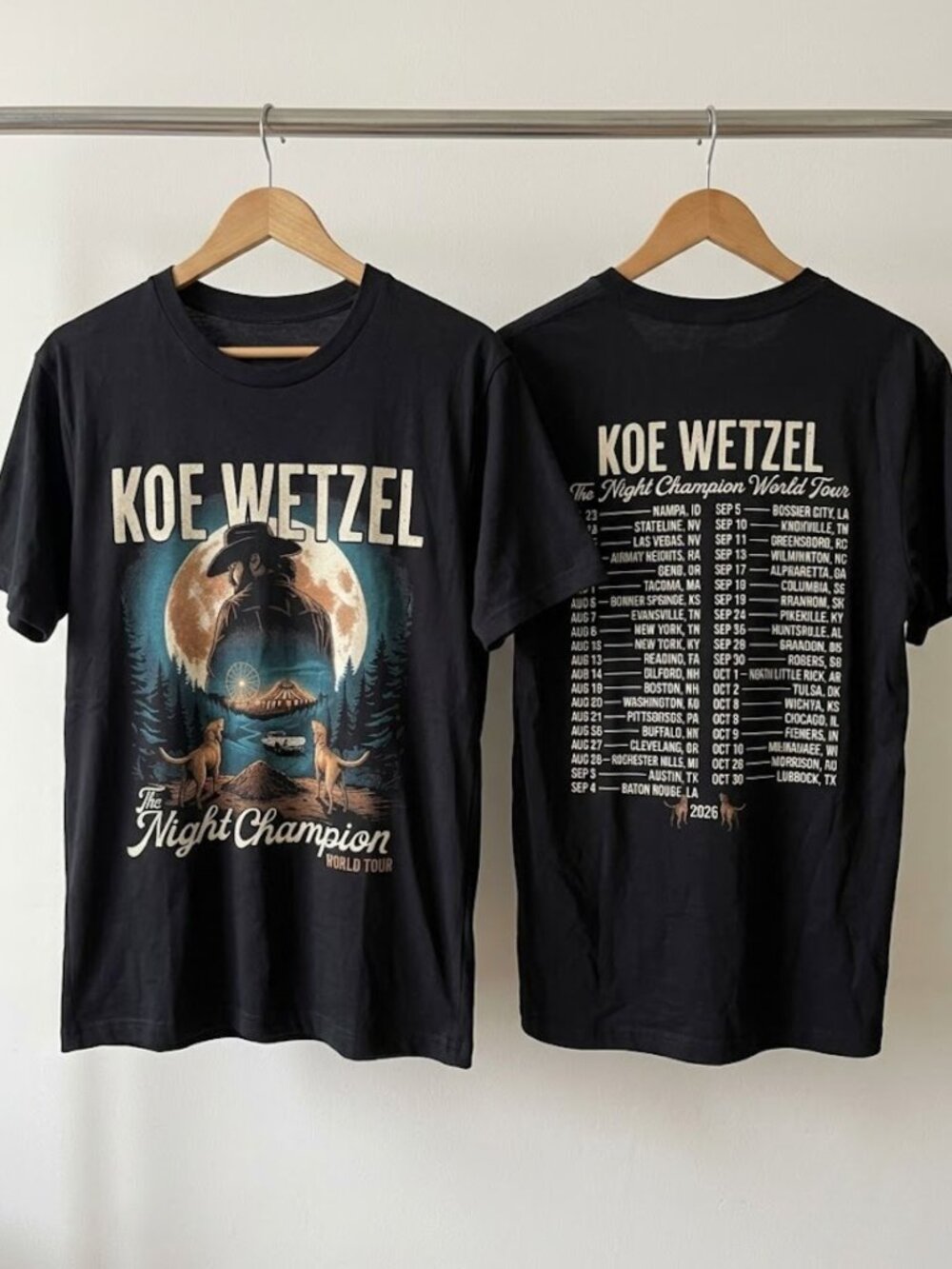 Koe Wetzel The Night Champion Tour 2026 T-Shirt Reprint